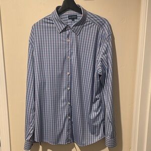 Classic Blue and White Checkered Button-Down Shirt